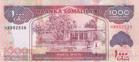 1000 Shillings Somaliland p20d 2015